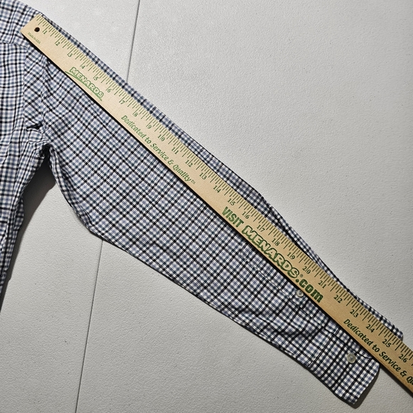 UNTUCKit Alberto WF Mens Medium Dress Shirt Button Up Checkered Long Sleeve Blue - Picture 10 of 12